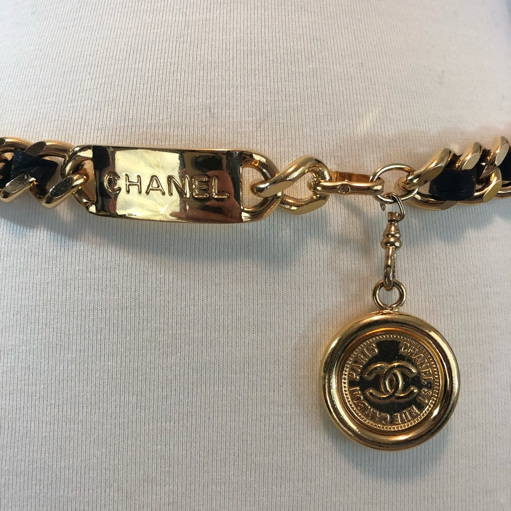 SOLD :)Chanel Chain Belt Necklace Bracelet Leather - Picture 2 of 8